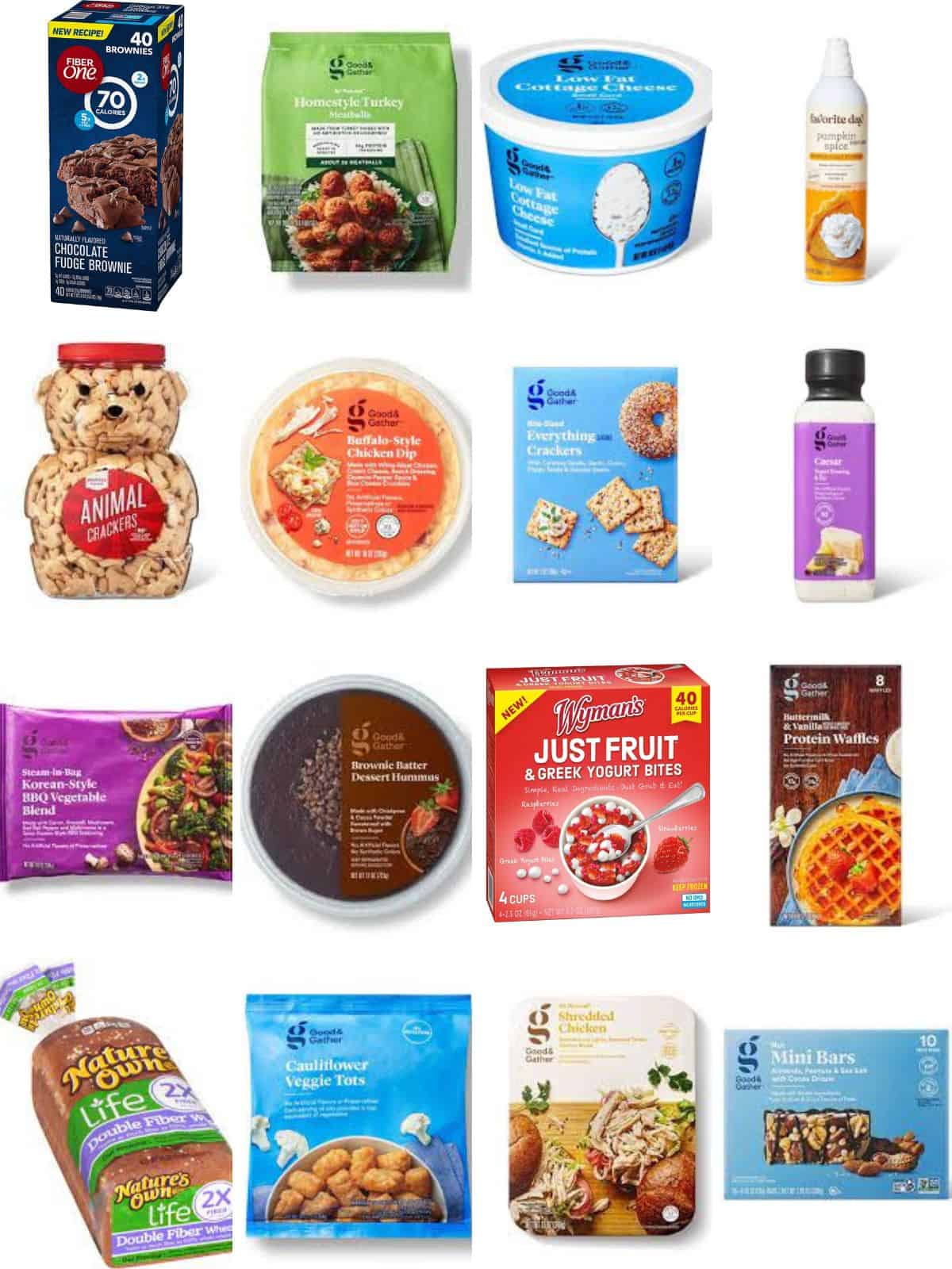 A selection of foods suitable from Weight Watchers from Target.