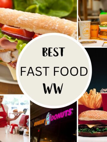 A collage of pictures of fast food with text overlay stating Best Fast Food WW