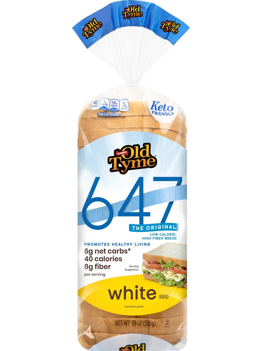A loaf of Old Tyme 647 bread white sliced.