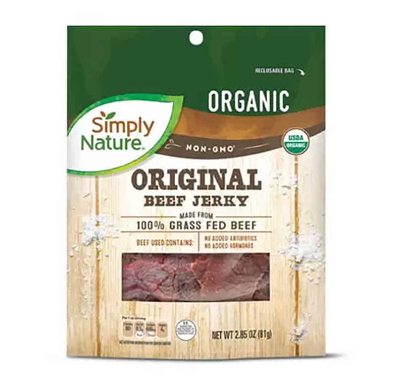 A product photo of Simpy Nature's Original Beef Jerky.